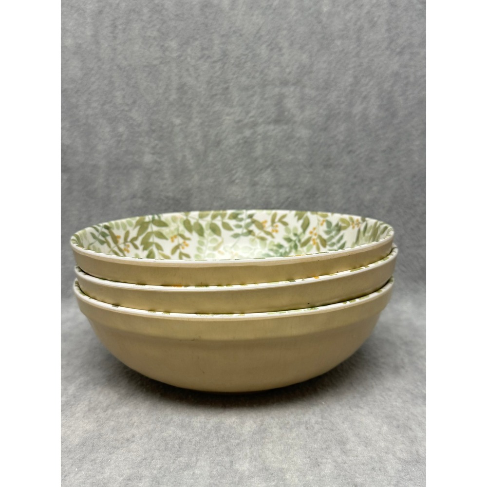 Rachel‎ Ashwell Melamine Bowls Large Salad Entree Botanical Leaf Print Set of 3